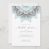 マンダラ結婚レースブライダルシャワーLt. Blue ID968 招待状 (正面)