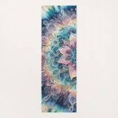 マンダラ絞り染めピンクボホウォーター色名モノグラム ヨガマット (裏面)