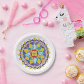 マンダラ絵を描ハンドウォーター色の紙プレート7 in ペーパープレート (パーティー)