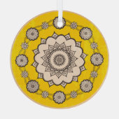 マンダラ装飾：民族スタイルデザイン。 ガラスオーナメント (裏面)