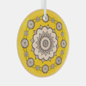 マンダラ装飾：民族スタイルデザイン。 ガラスオーナメント (正面右)