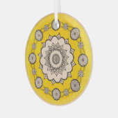 マンダラ装飾：民族スタイルデザイン。 ガラスオーナメント (正面左)