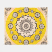 マンダラ装飾：民族スタイルデザイン。 フリースブランケット (正面(横))