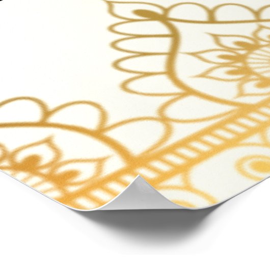 マンダラ象縁どインディアン結婚ズファ ポスター (角)