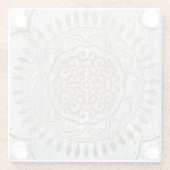 マンダラ金ゴールドデザイン ガラスコースター (裏面)