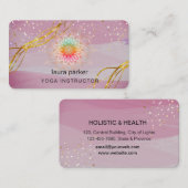 マンダラ金ゴールド瞑想ホリスティックヴィンテージ紫 名刺 (正面/裏面)
