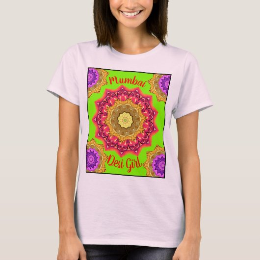 マンダラ魔法ムンバイデシガール Tシャツ (正面)