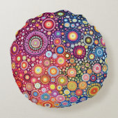 マンダラ鮮やかボホサークル円枕 ラウンドクッション (裏面)