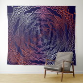 マンダラ鮮やかボホシッエレガントクネイビーバラ金ゴールド タペストリー (インサイチュ(横))