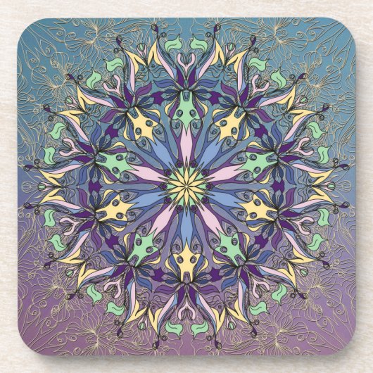 マンダラ鮮やか懸命プラスチックコースター コースター (正面)