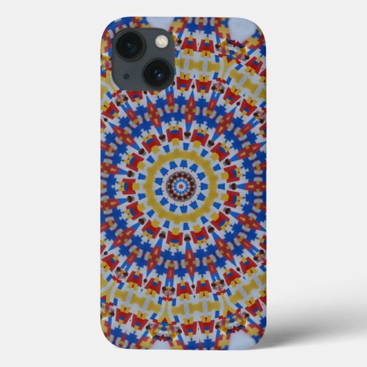 マンダラ黄色青 Case-Mate iPhoneケース (裏面)