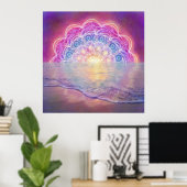 マンダラ12日海ピンク – ポスター (ホームオフィス)