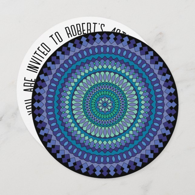 マンダラ40歳の招待状カスタムの年齢 (正面/裏面)