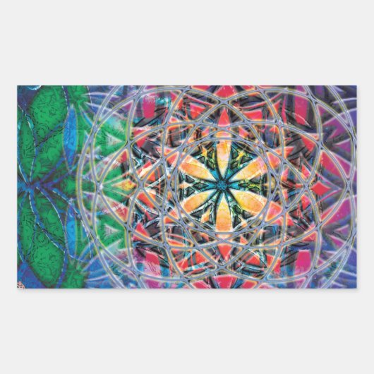 マンダラ6ステッカー 長方形シール (正面)