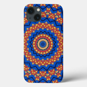 マンダラ オレンジ ブルー iPhone 13ケース
