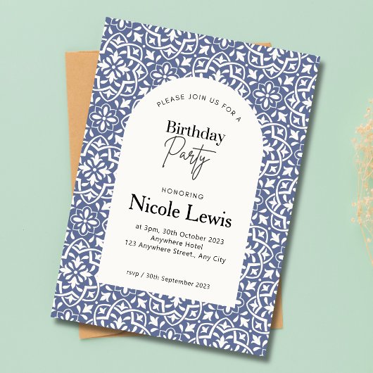 マンダラ オーナメント & アラビアンパターン ラベンダー 招待状