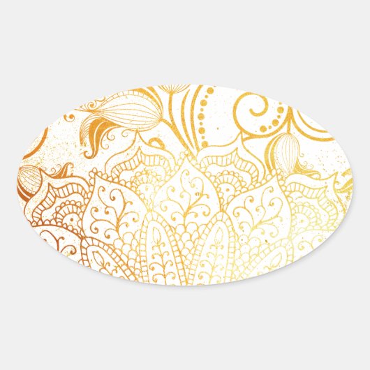 マンダラ – ゴールデンブラシ 楕円形シール (正面)