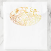 マンダラ – ゴールデンブラシ 楕円形シール (バッグ)