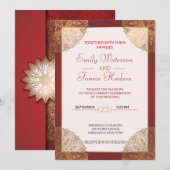 マンダラ ゴールド ウェディング 招待状（白） 招待状 (正面/裏面)