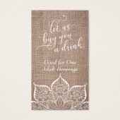 マンダラ&バーラップ（スクリプト付き）かわいらし、ドリンクチケット (正面)