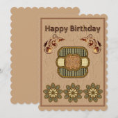 マンダラ モチーフ 誕生日 フラット カード (正面/裏面)