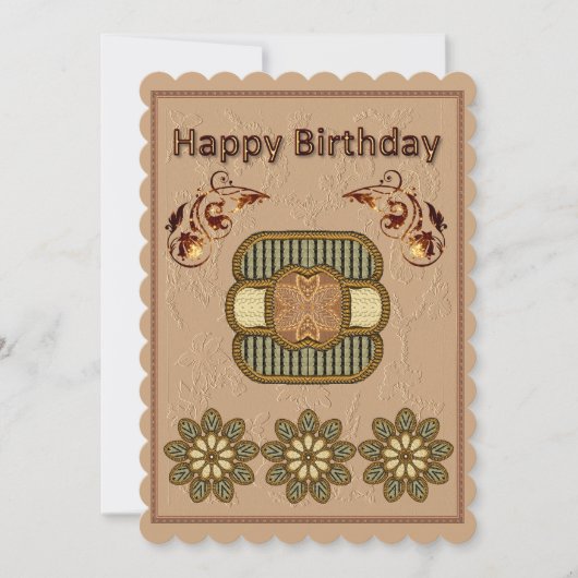 マンダラ モチーフ 誕生日 フラット カード (正面)
