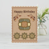 マンダラ モチーフ 誕生日 フラット カード (スタンド正面)