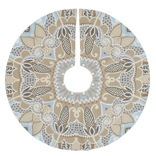 マンダラ/モロッコタイルパターン ブラッシュドポリエステルツリースカート (正面)