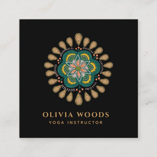 マンダラ ヨガ インストラクター スクエア名刺 (正面)