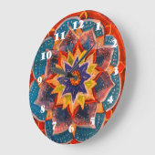 マンダラ、瞑想ウォールクロック ラージ壁時計 (傾斜)