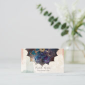 マンダラ、紙吹雪水彩ブラシストローク 名刺 (スタンド正面)