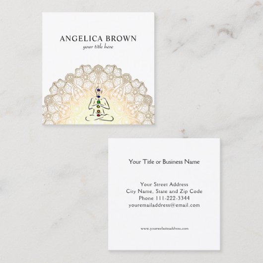 マンダラ-霊気マスターとチャクラ名刺 スクエア名刺 (正面/裏面)