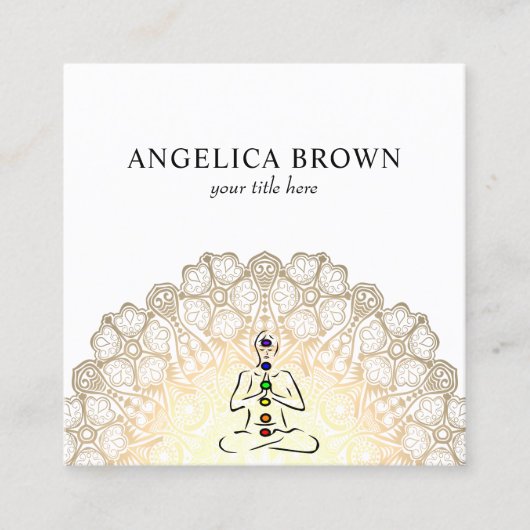 マンダラ-霊気マスターとチャクラ名刺 スクエア名刺 (正面)