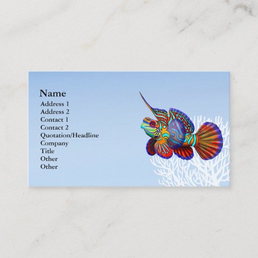 マンダリンのハゼのDragonetの魚の名刺 名刺 (正面)