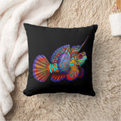 マンダリンのハゼのDragonetの魚の枕 クッション (ブランケット)