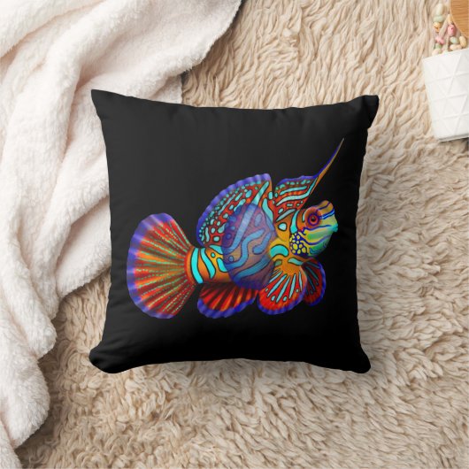 マンダリンのハゼのDragonetの魚の枕 クッション (ブランケット)