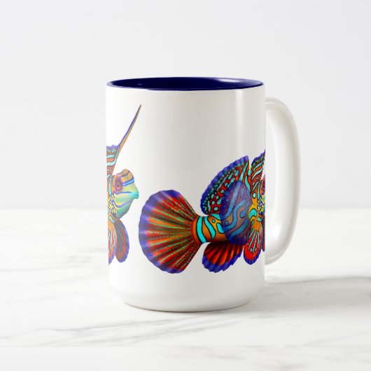 マンダリンのDragonetのハゼの魚のマグ ツートーンマグカップ (正面右)