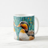 マンダリンアヒル動物の鳥アートデコール コーヒーマグカップ (正面右)