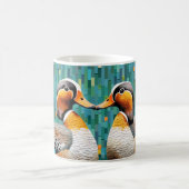 マンダリンアヒル動物の鳥アートデコール コーヒーマグカップ (中央)