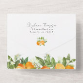 マンダリンオレンジウォーター結婚カラー オールインワン招待状 (裏面)