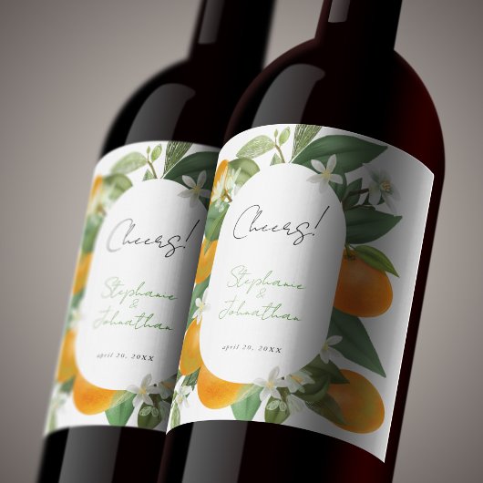 マンダリンオレンジウォーター結婚カラー ワインラベル