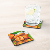 マンダリンオレンジ色のフルーツアート コースター (右側)