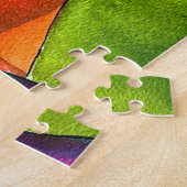 マンダリンオレンジ色のフルーツアート ジグソーパズル (側面)