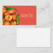 マンダリンオレンジ色のフルーツアート ノートカード (正面/裏面)