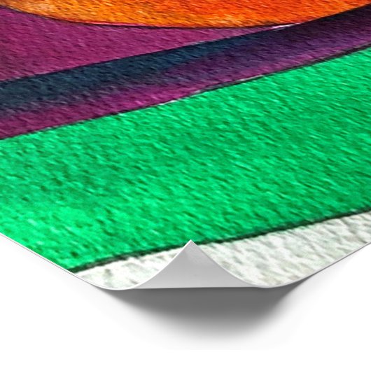 マンダリンオレンジ色のフルーツアート ポスター (角)