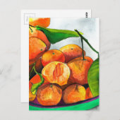 マンダリンオレンジ色のフルーツアート ポストカード (正面/裏面)