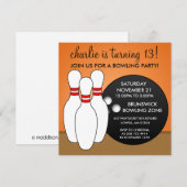 マンダリンオレンジLets a Ballボーリングパーティー 招待状 (正面/裏面)