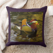 マンダリンカラフルダックパープルスクエア クッション (ブランケット)