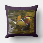 マンダリンカラフルダックパープルスクエア クッション (裏面)