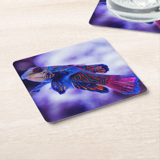 マンダリンゴバイフィッシュ スクエアペーパーコースター (アングル)